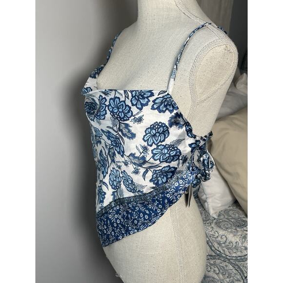 Japna Women’s Crop Tops Lot Size L Pink Floral Halter & Blue Scarf Bandana Top - Picture 6 of 13